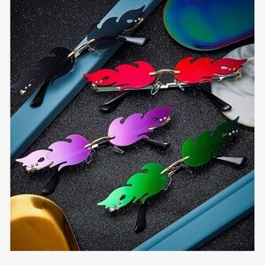 Flame Sunglasses Men or Women - Red, Black, Purple, Green